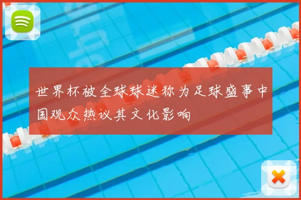 世界杯被全球球迷称为足球盛事中国观众热议其文化影响
